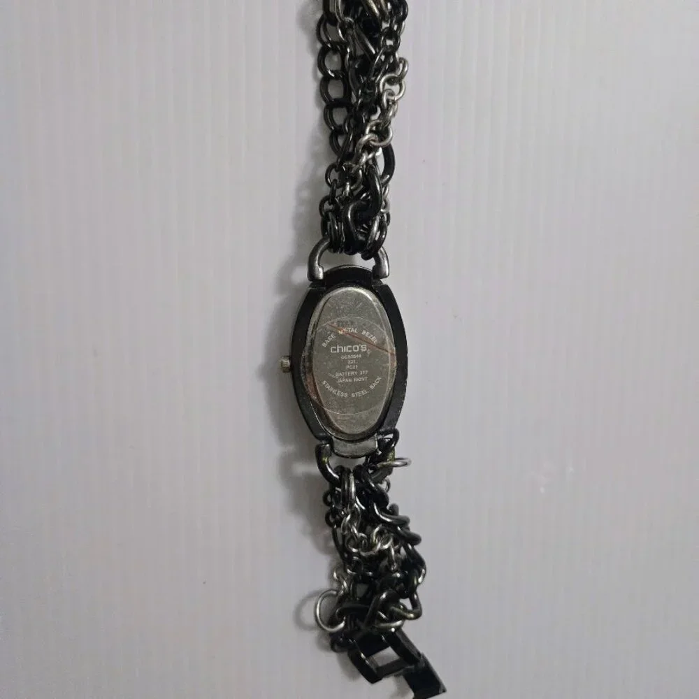 Vintage Chico's‎ CC55549 rhinestone multi chain-link quartz watch